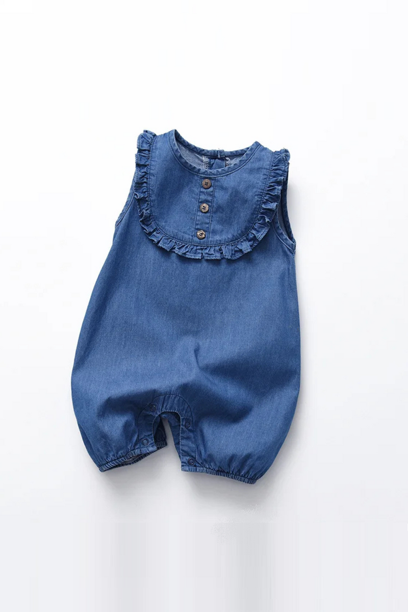 Summer Newborns Lace Rompers Girl Denim Bodysuits Girls Jumpsuit Baby Clothes