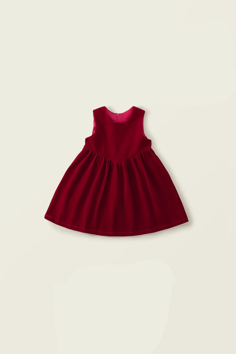 Girls Solid Velvet Sleeveless Dress Autumn Princess Dress Children Clothes