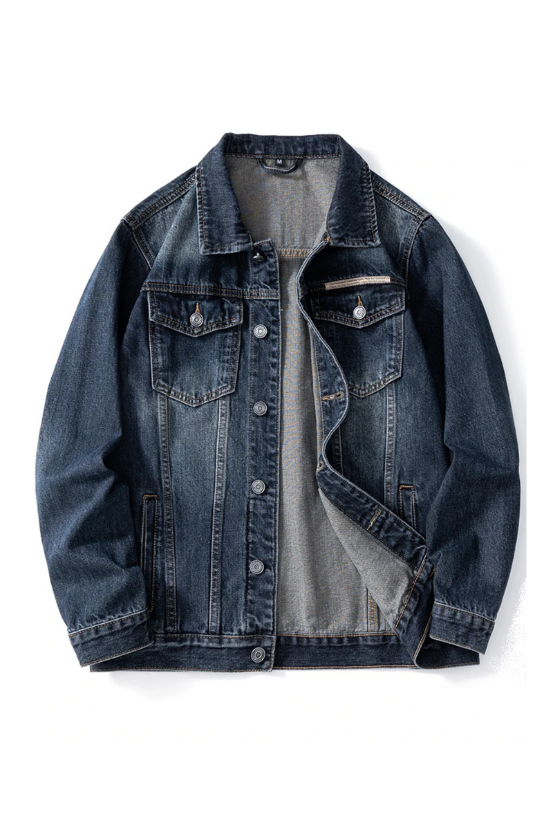 Casual denim jacket men's loose jacket loose workwear tops men's clothing