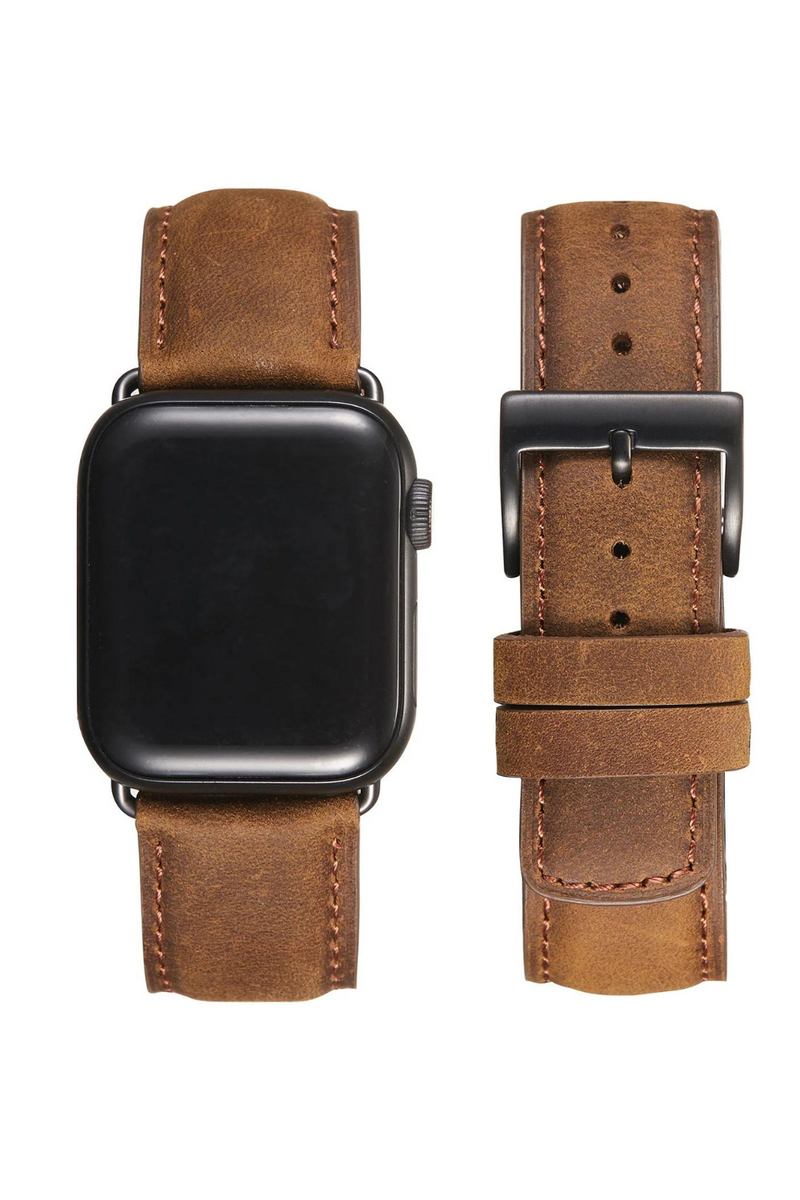 Leather Strap Compatible with Apple Watch 44mm 42mm 40mm 38mm Band Watchband For iWatch Series 7/6/SE/5/3 Bracelet