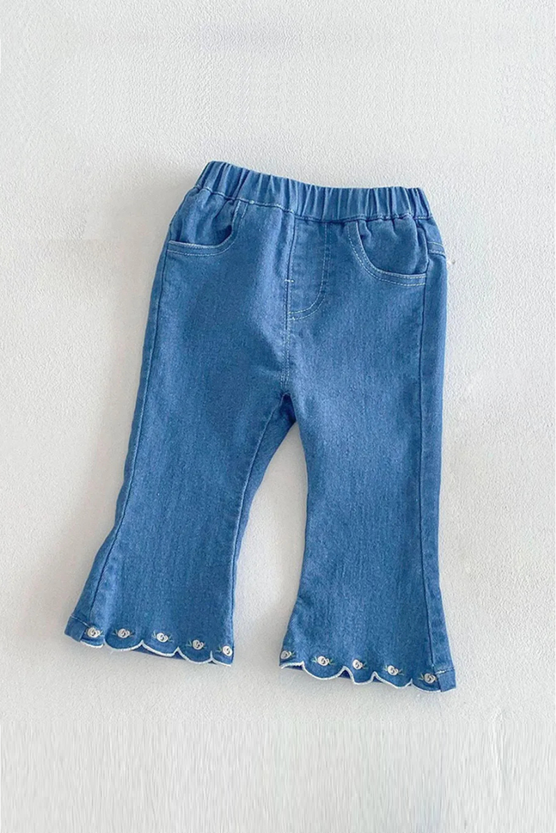 Girls Jeans Blue Toddler Denim Pants Spring Children Clothes