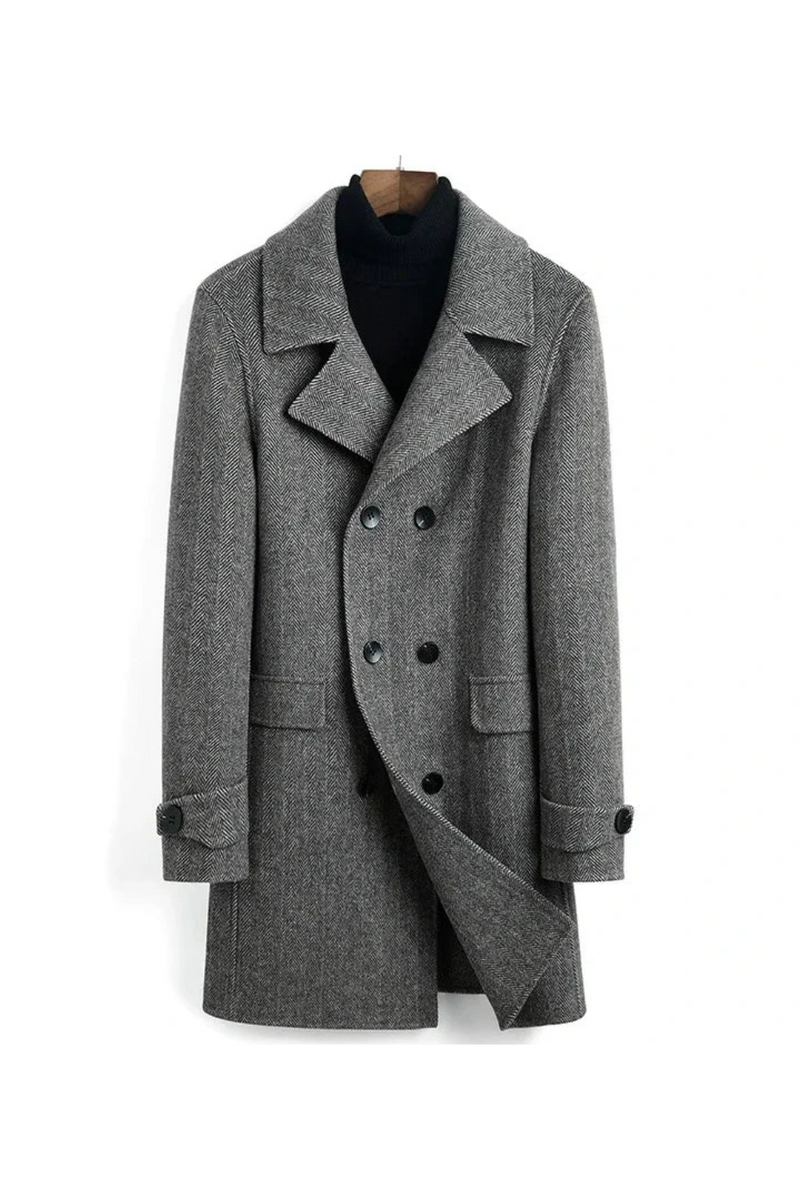 Wool Coat Long Jacket Men Spring Autumn Double Breasted Men Coats and Jackets