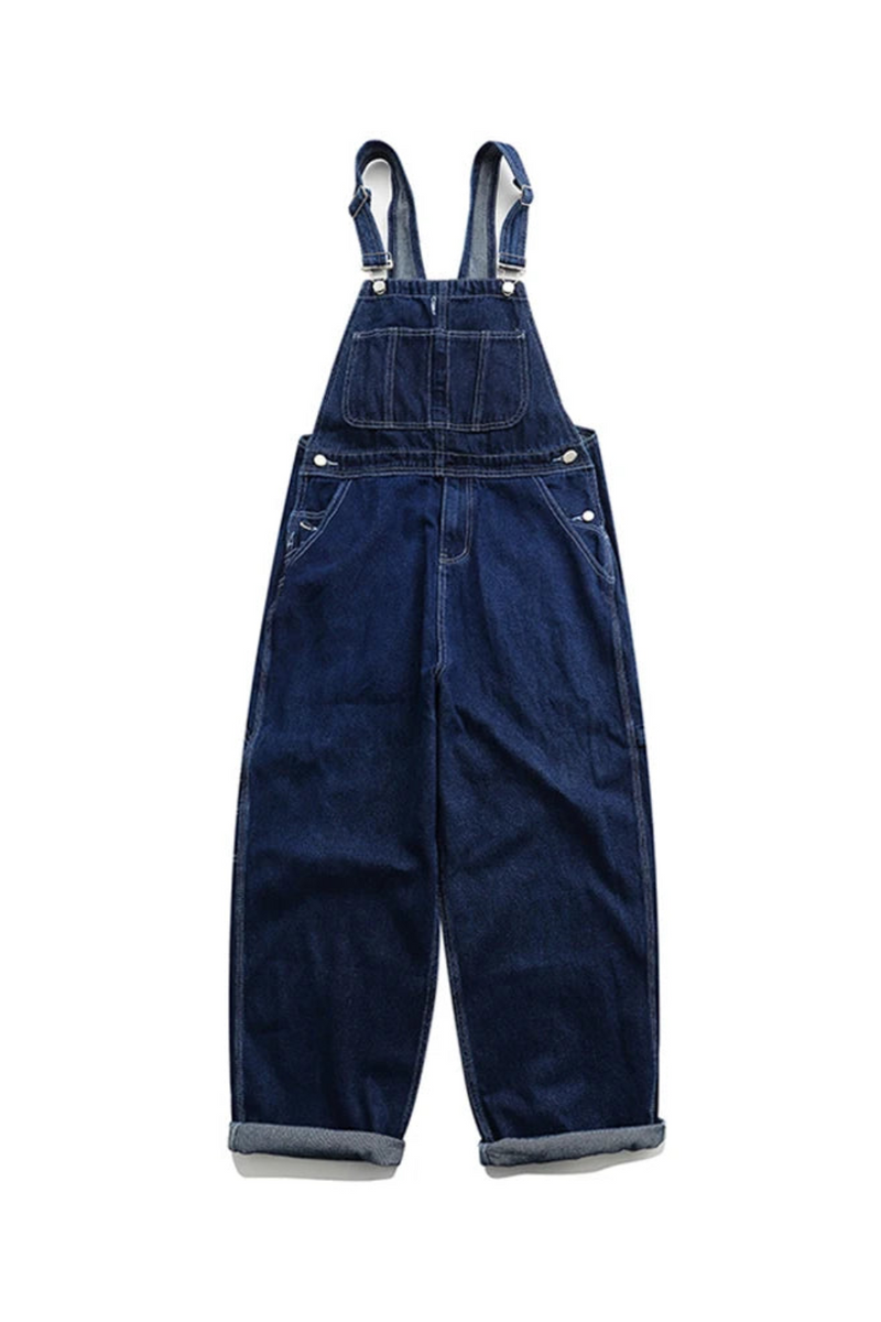 Summer Cargo Overalls Pants Denim Jumpsuits Loose Work Pants Solid Color Casual Streetwear