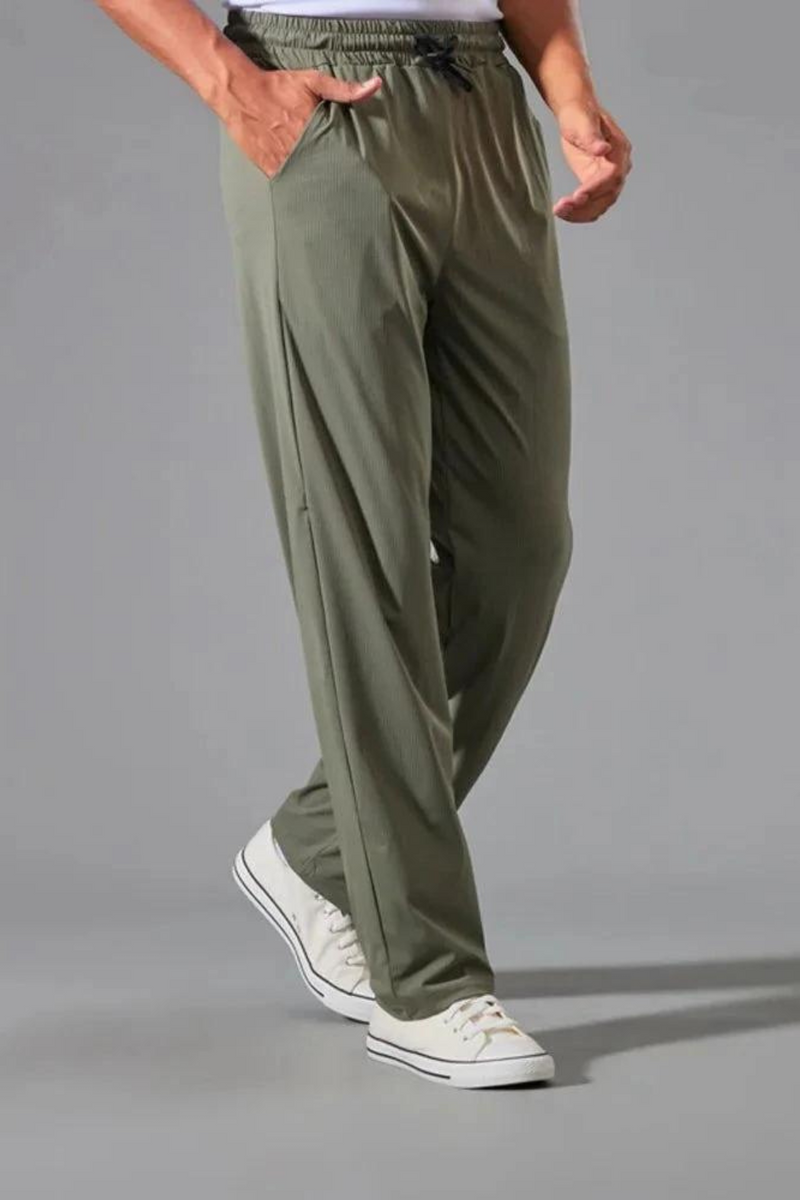 Men Leisure Drawstring Pants Solid Ankle-Length Trouser Mens Casual Sweatpants