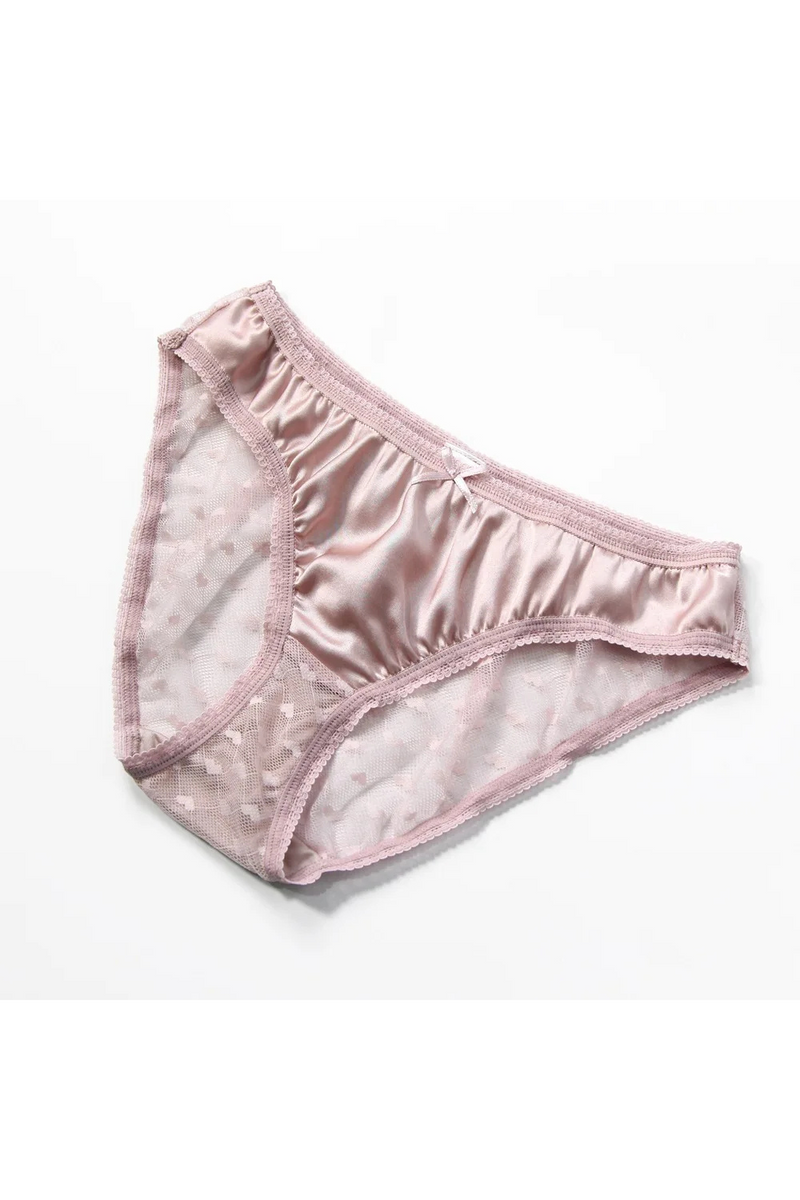 plain crepe satin underpants for girls love jacquard lace mulberry silk crotch briefs for women