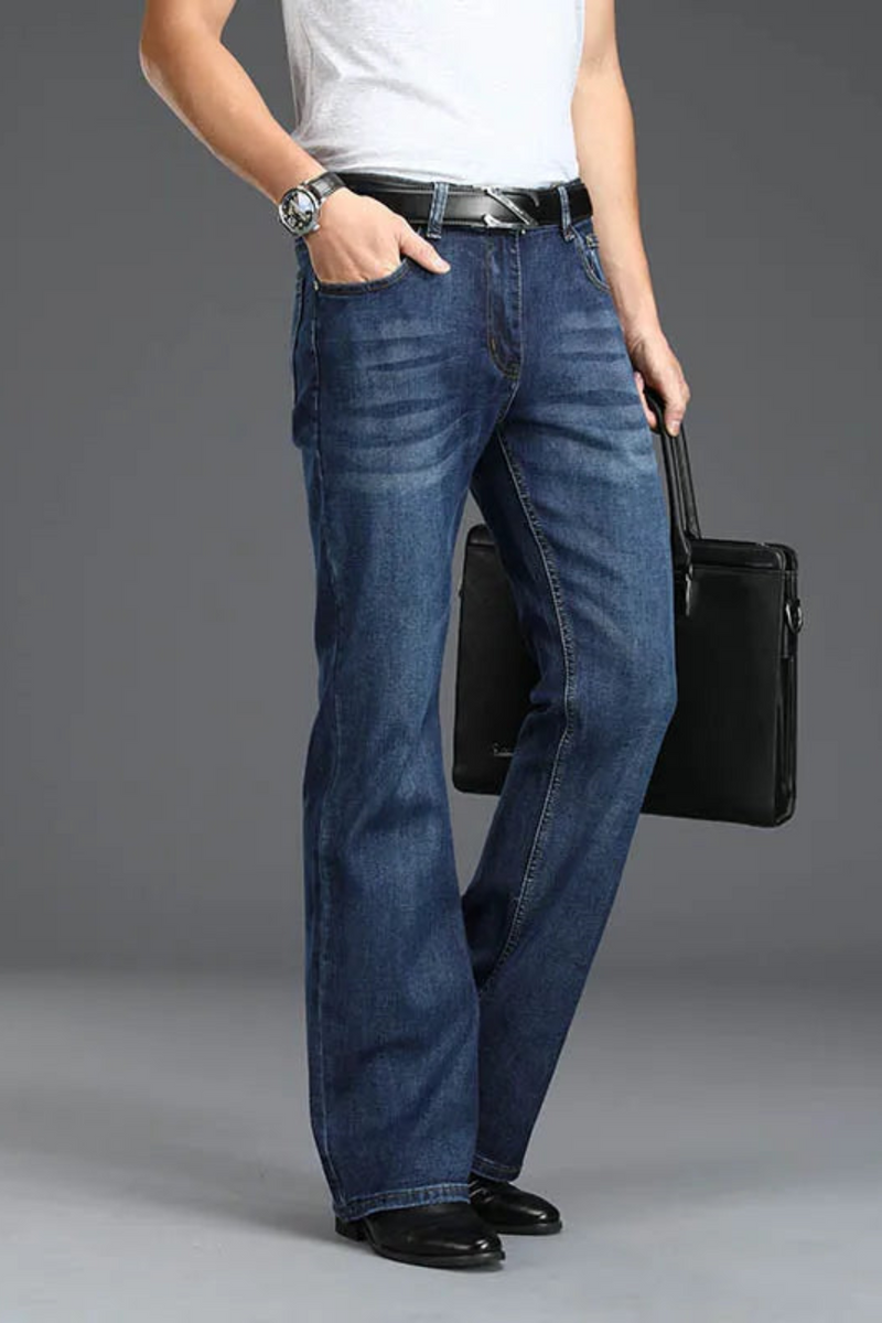 Men Boutique Flared Jeans Waisted Casual Pants