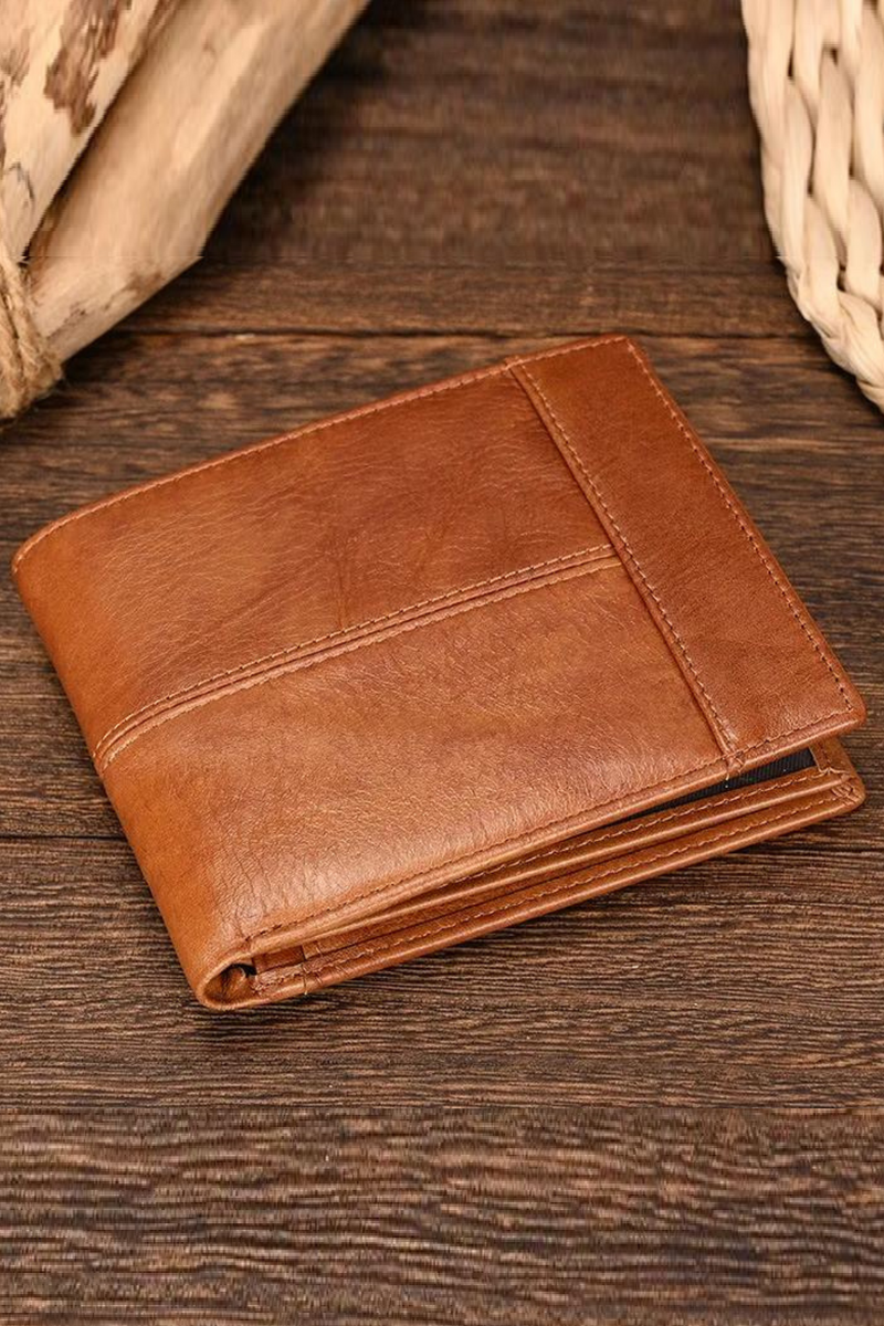 Men's Wallet Genuine Leather inner Zipper Short Purse Card Holder Change Coin Purse Male Clutch Wallets