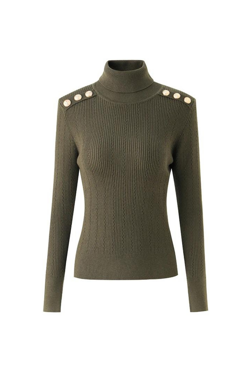 Wool Blend Luxury Turtleneck Women's Sweater Warm Winter Shoulder Casual Knitted Tops