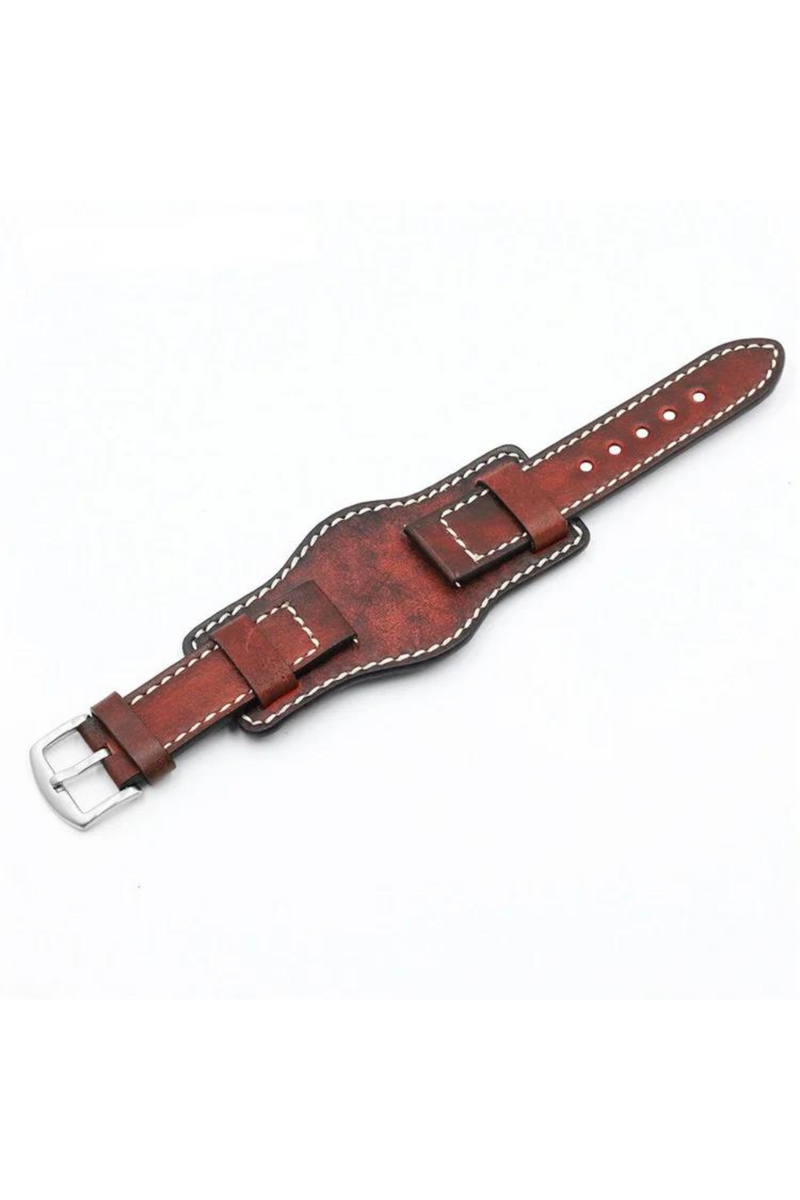 Handmade leather watch strap Anti-metal allergy tray watch band 20 22 24mm for Rolex/Omega/timex /fossil watchs