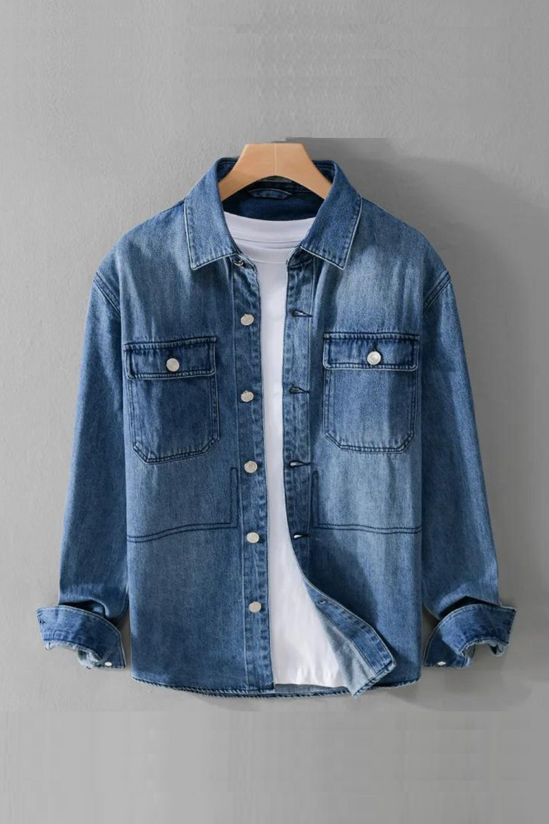 Autumn Winter Denim Shirts Casual Streetwear Thin Jacket For Men