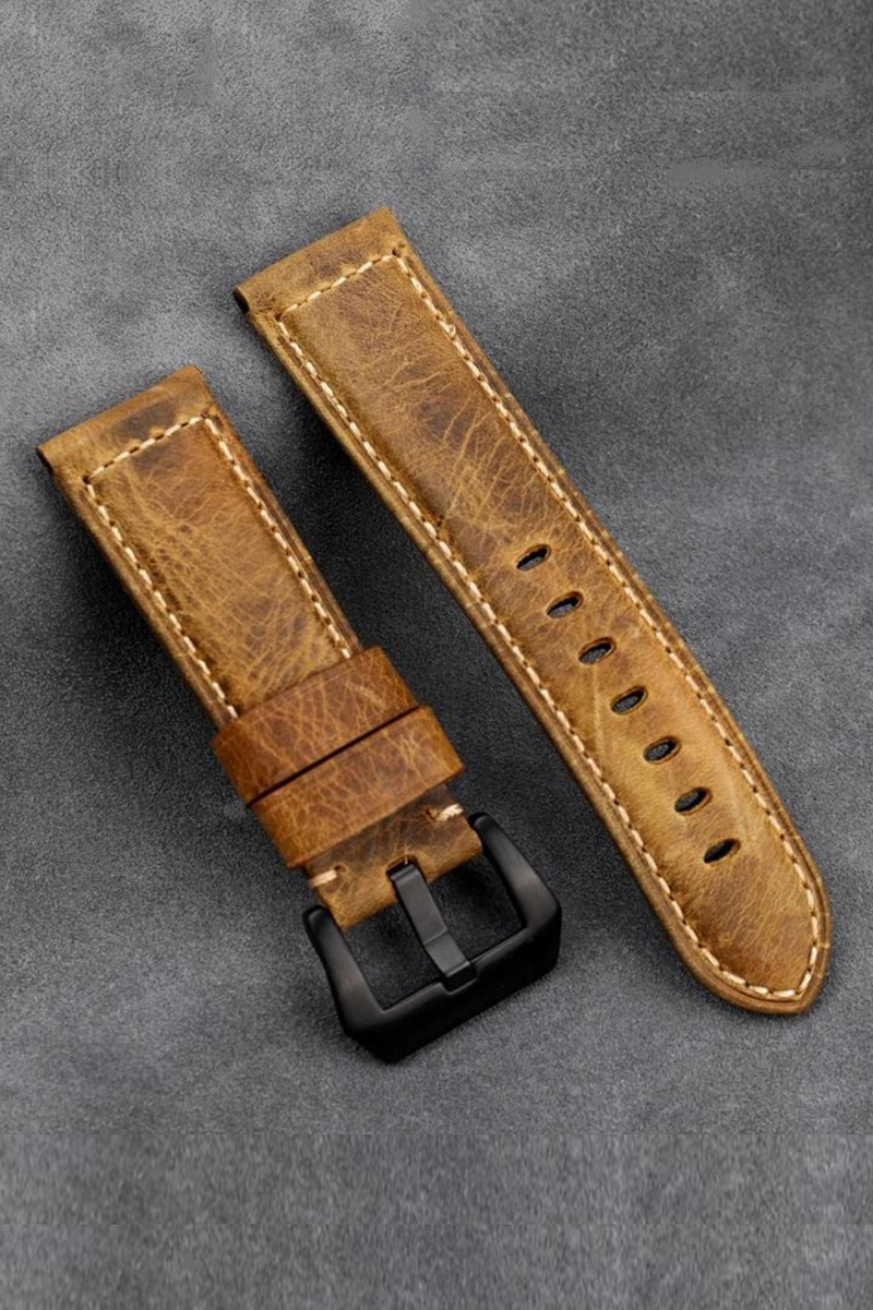 Hand-Crafted First Layer Leather Watchband 20 22 24 26MM Suitable For Leather Soft Bracelet