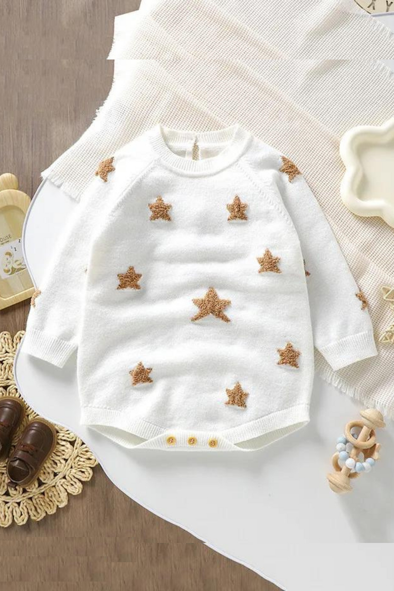 Kid Girl Sweater Newborn Clothes New Year Romper Jumpsuit Clothing Pullover Top Stars Sweaters Boy Fashion Knitwear