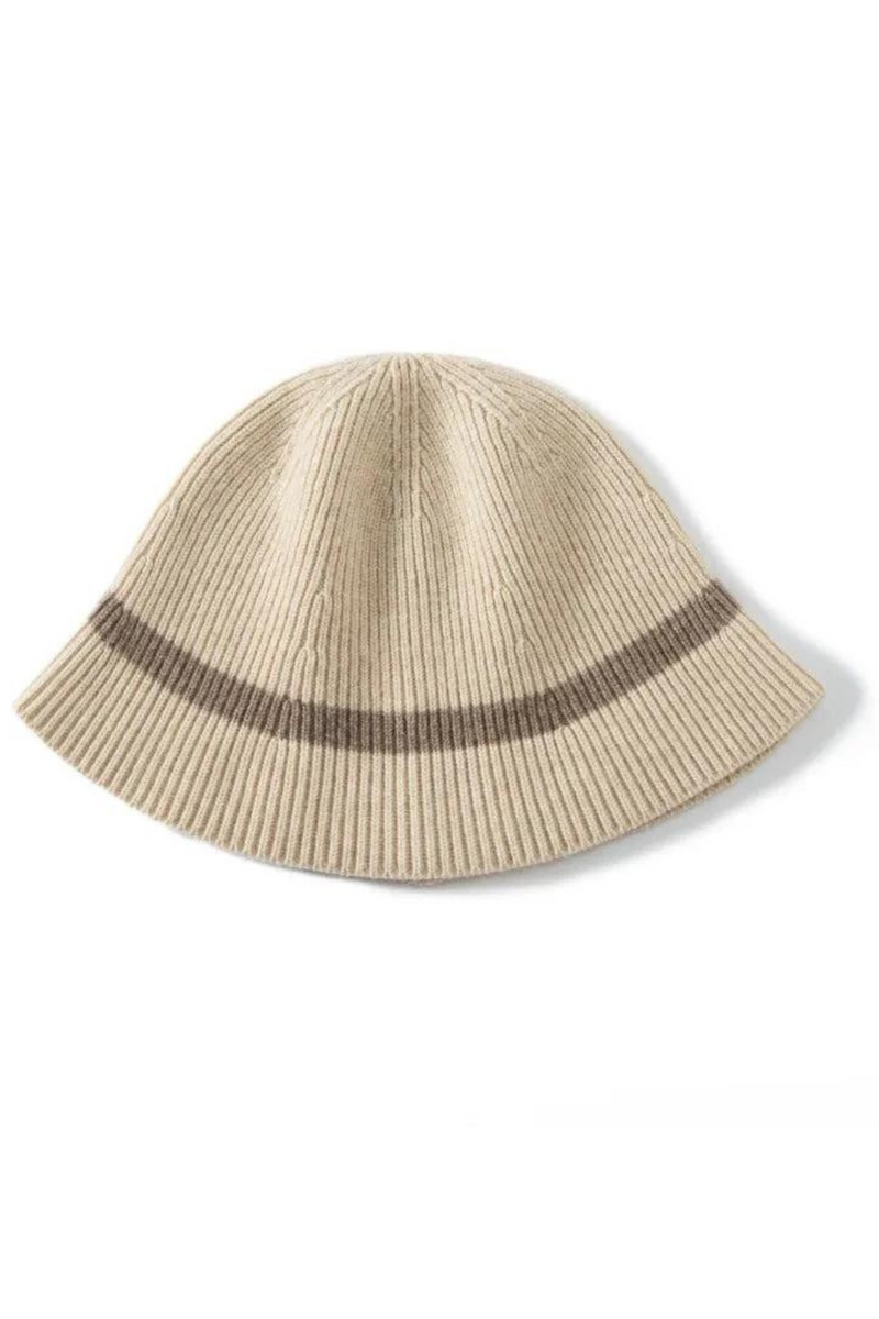 Cashmere Bucket Hats for Women Autumn Winter Casual Knitted Striped Cap Adult Decorate Warm Hat