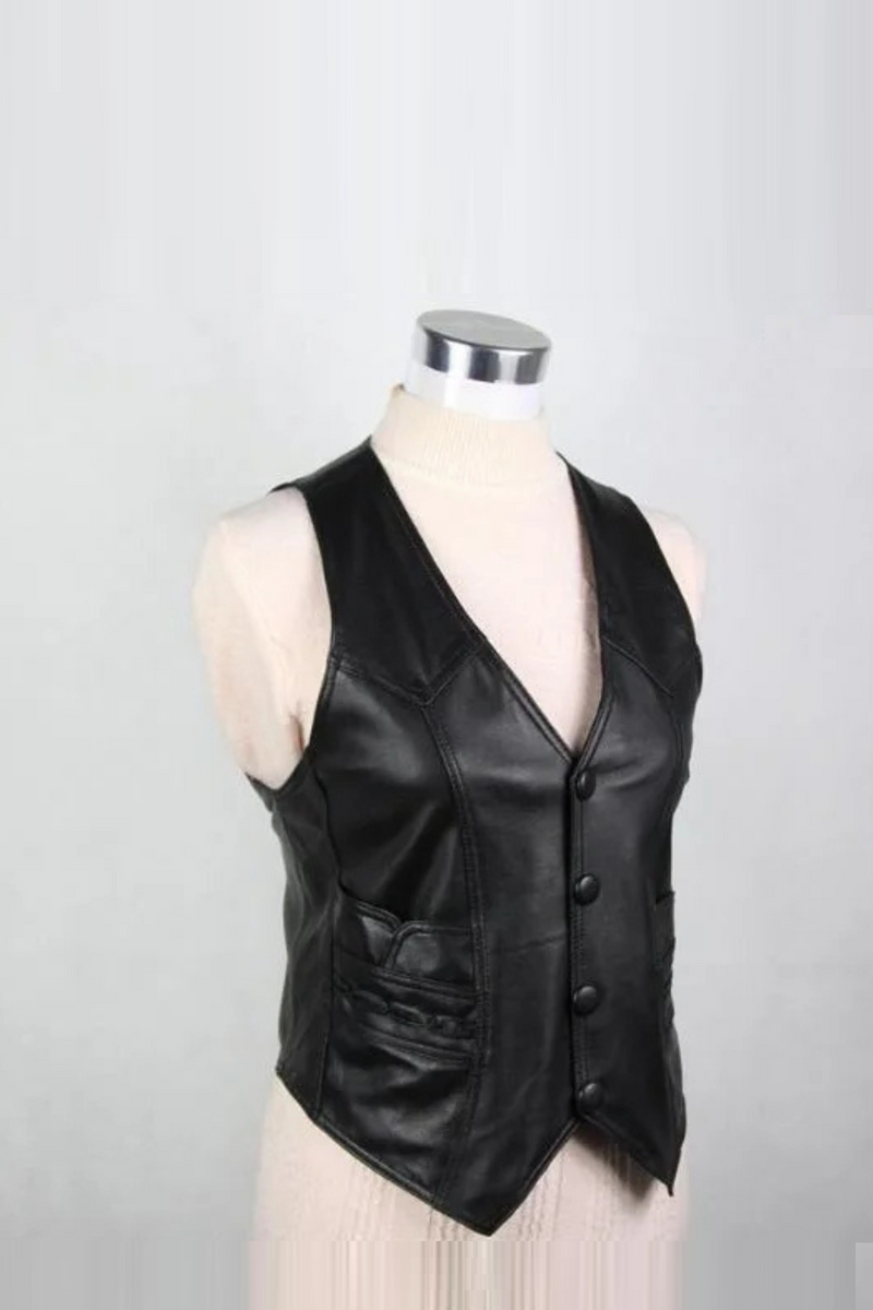 Genuine Leather Vest Women Winter spring Jackets Waistcoat