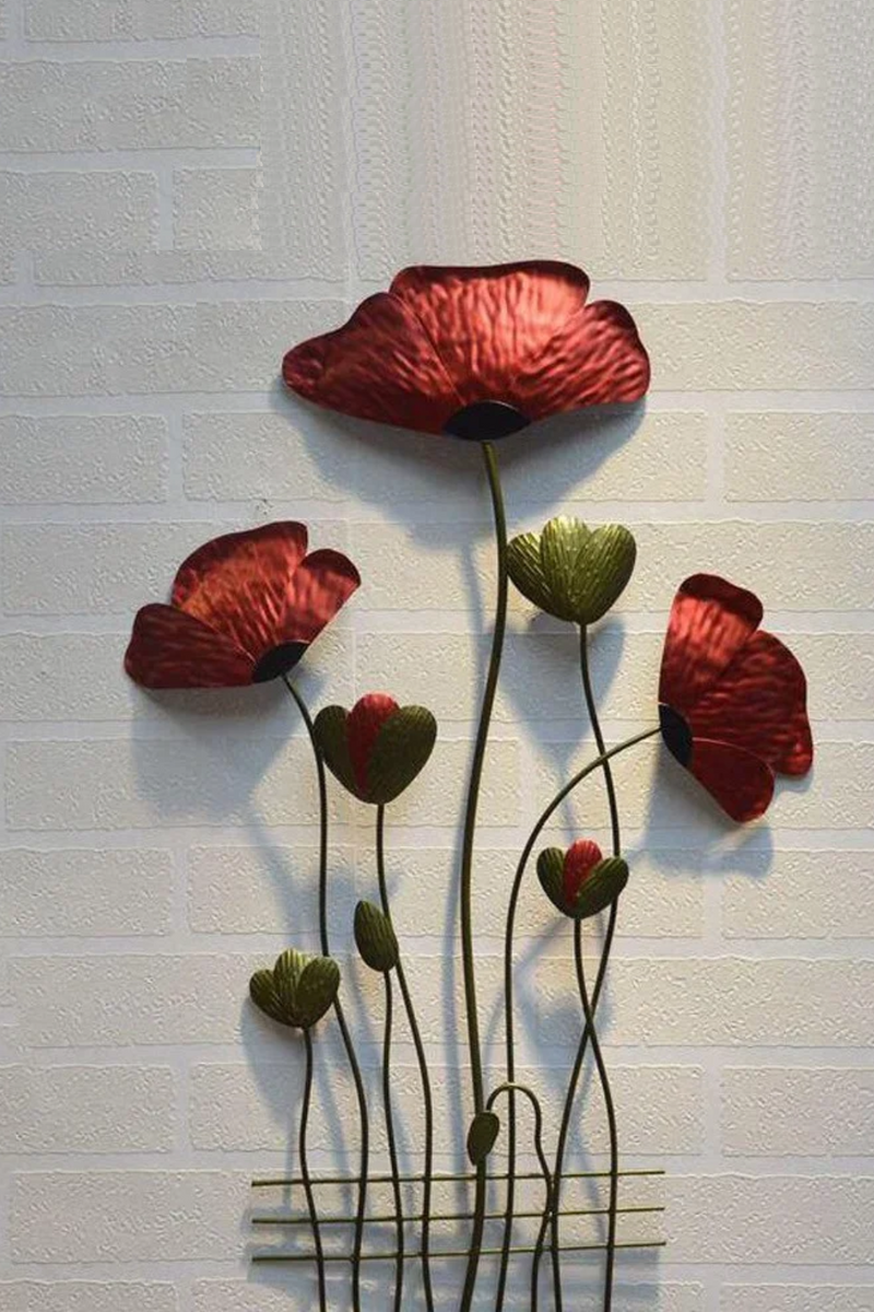 Creative Hanging Wall Mural Solid Iron Flower Pendant Modern Living Room Decoration Ornaments Decor