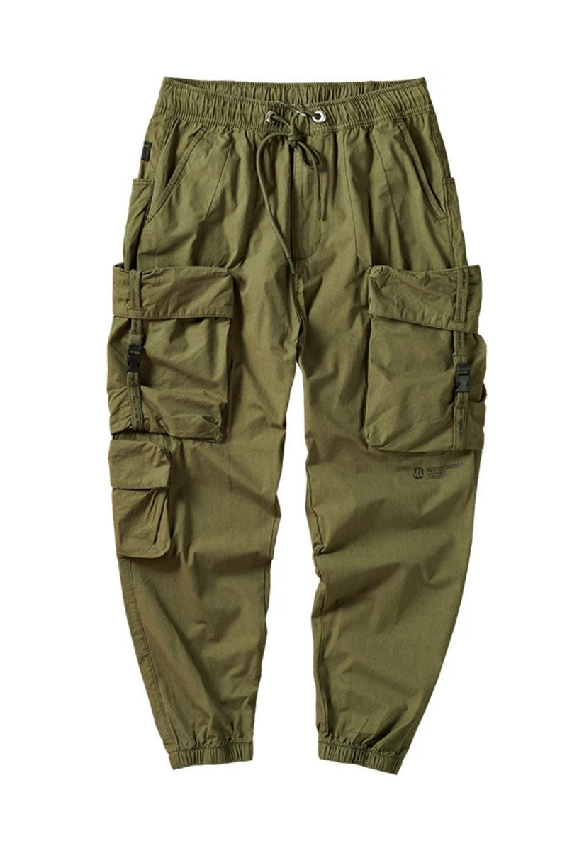 Military casual outdoor cargo quick dry pants men's trend loose bunched light pants