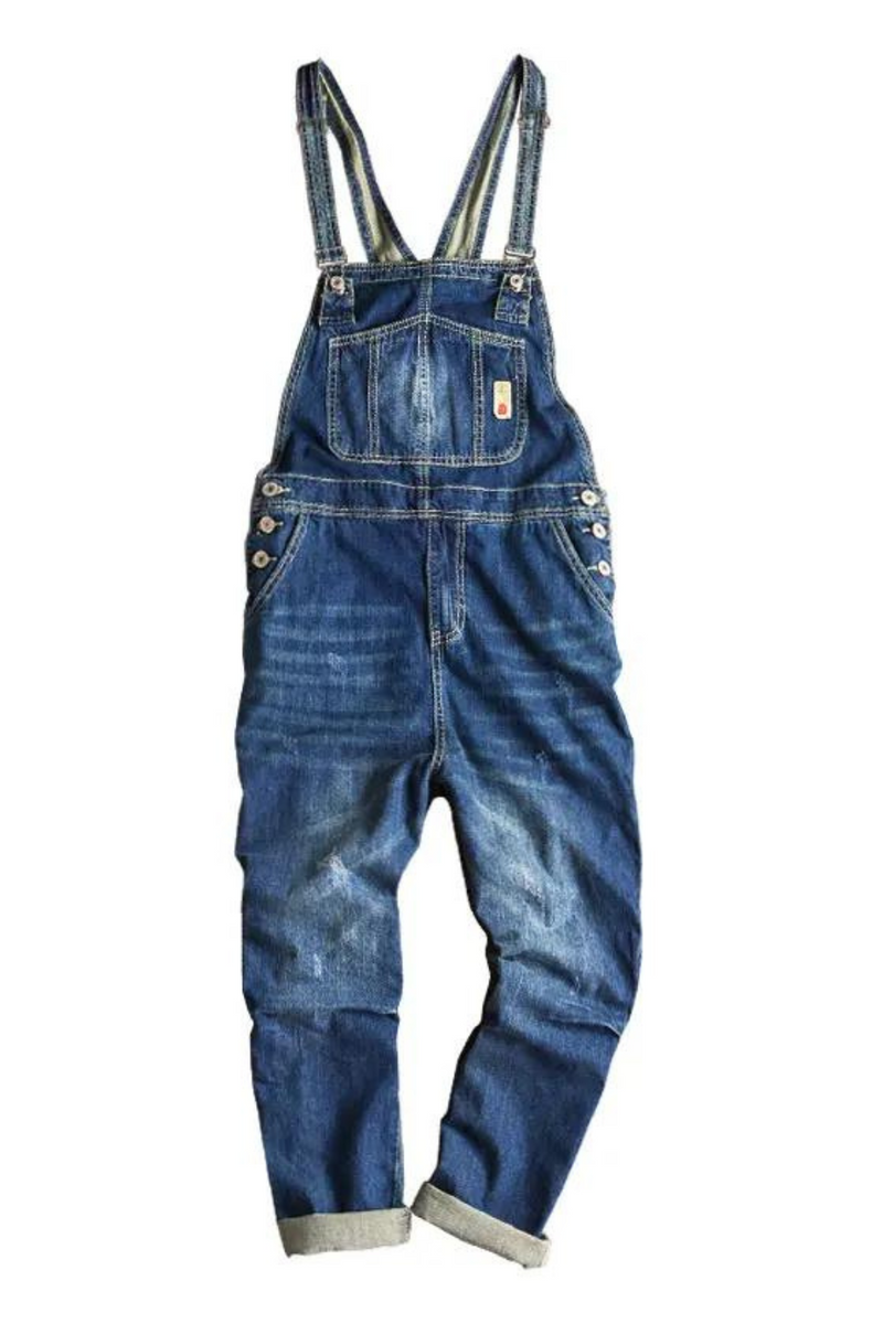 Men's Jeans Overalls High Street Straight Denim Jumpsuits Hip Hop Men Cargo Pants