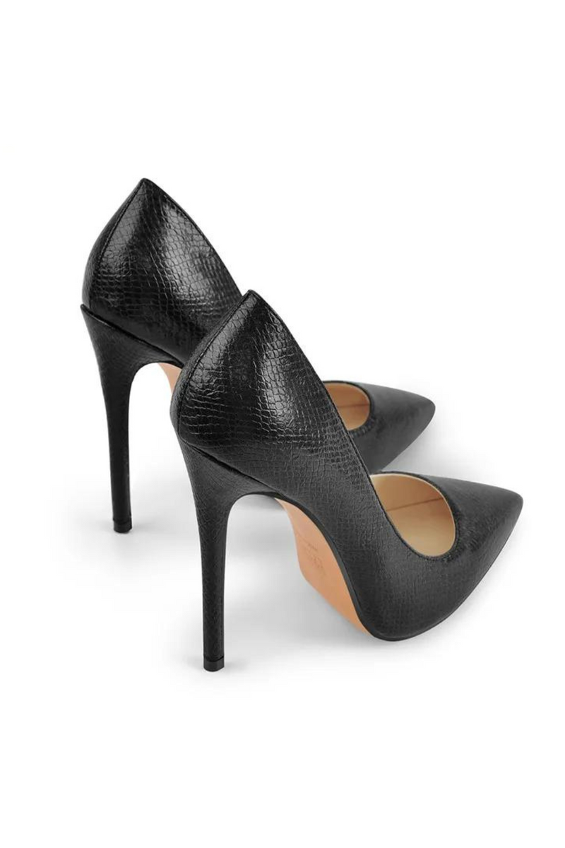 Women Black Pumps Slip On Stiletto 12CM High Heel  Classic Ladies Shoes