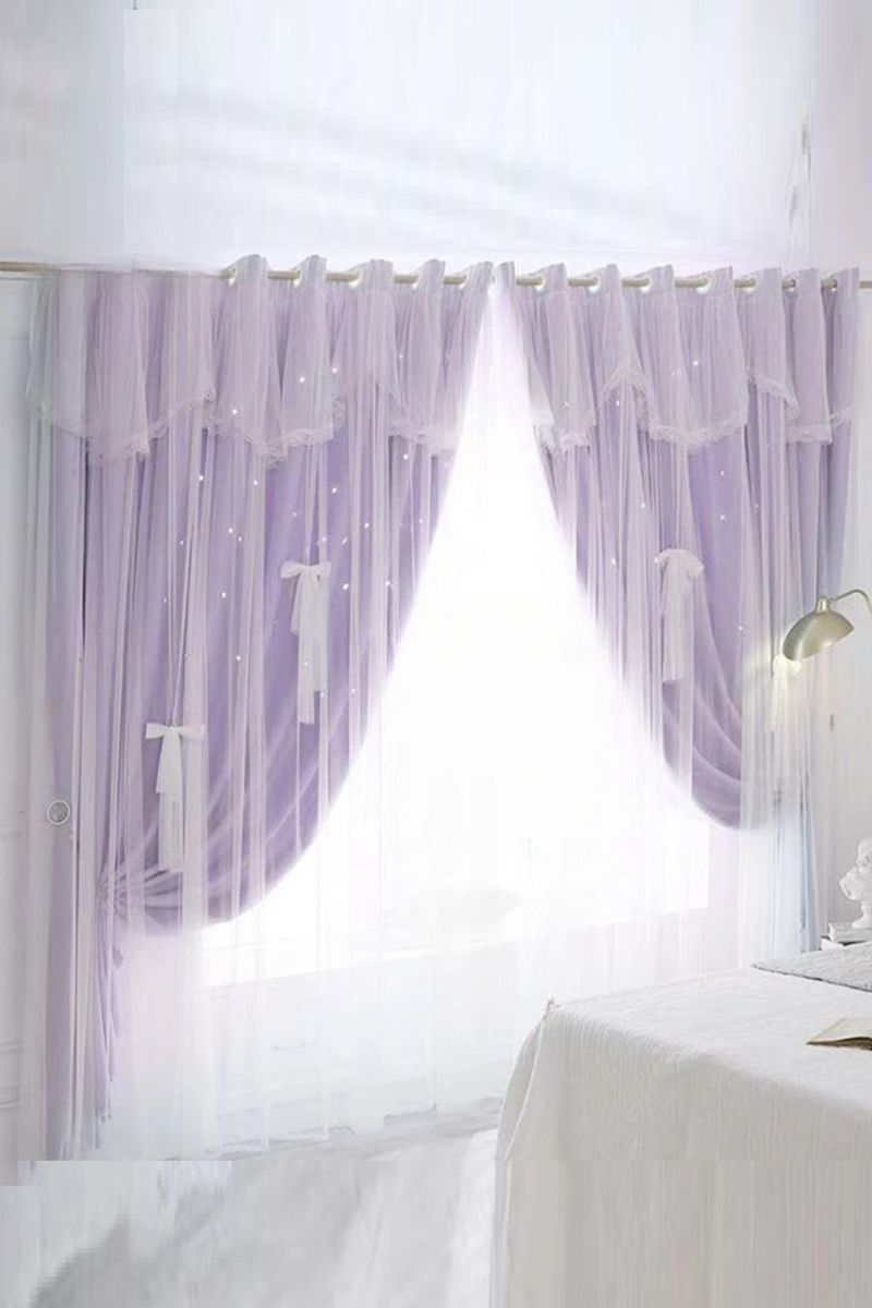 Curtains Princess Dream Double with Yarn Blackout Curtains for Living Dining Room Bedroom