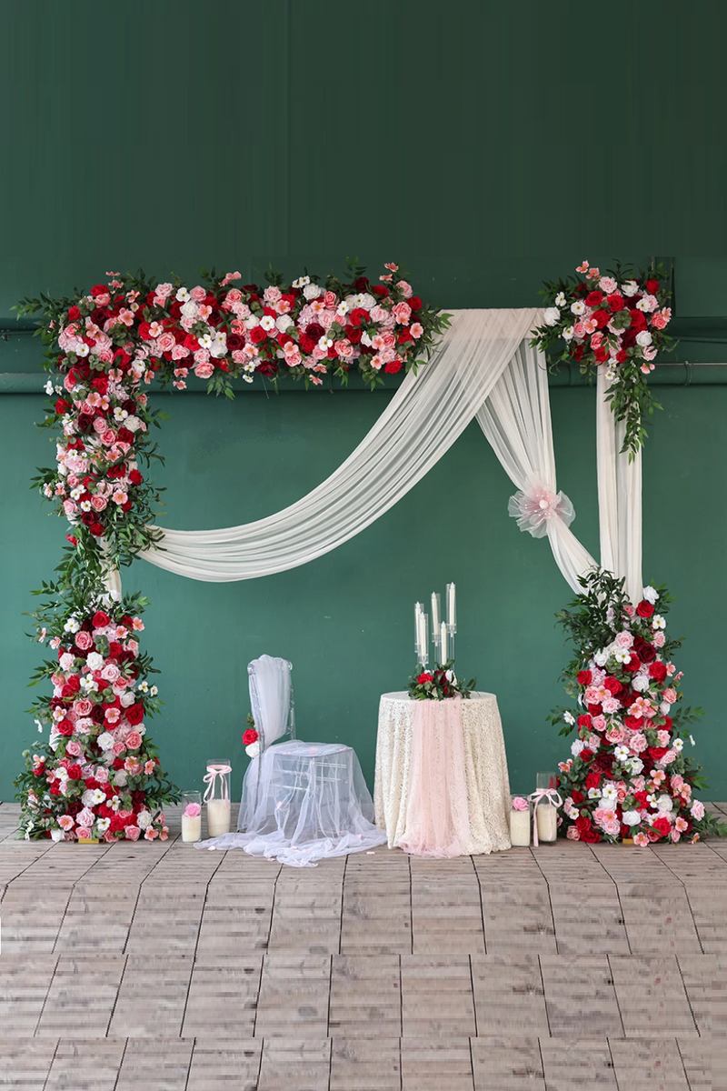 Party Decorations Customized Pink Greenery Artificial Rose Hydrangea Flower Arrangement Event Backdrop Props valentine's day