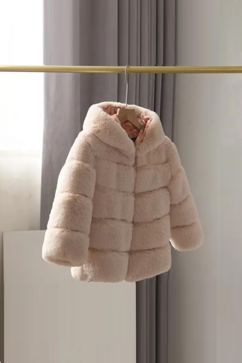 Hood Winter Jacket for Kids Winter Autumn Warm Outerwear Children Plush Thick Fox Fur Coats Outwear