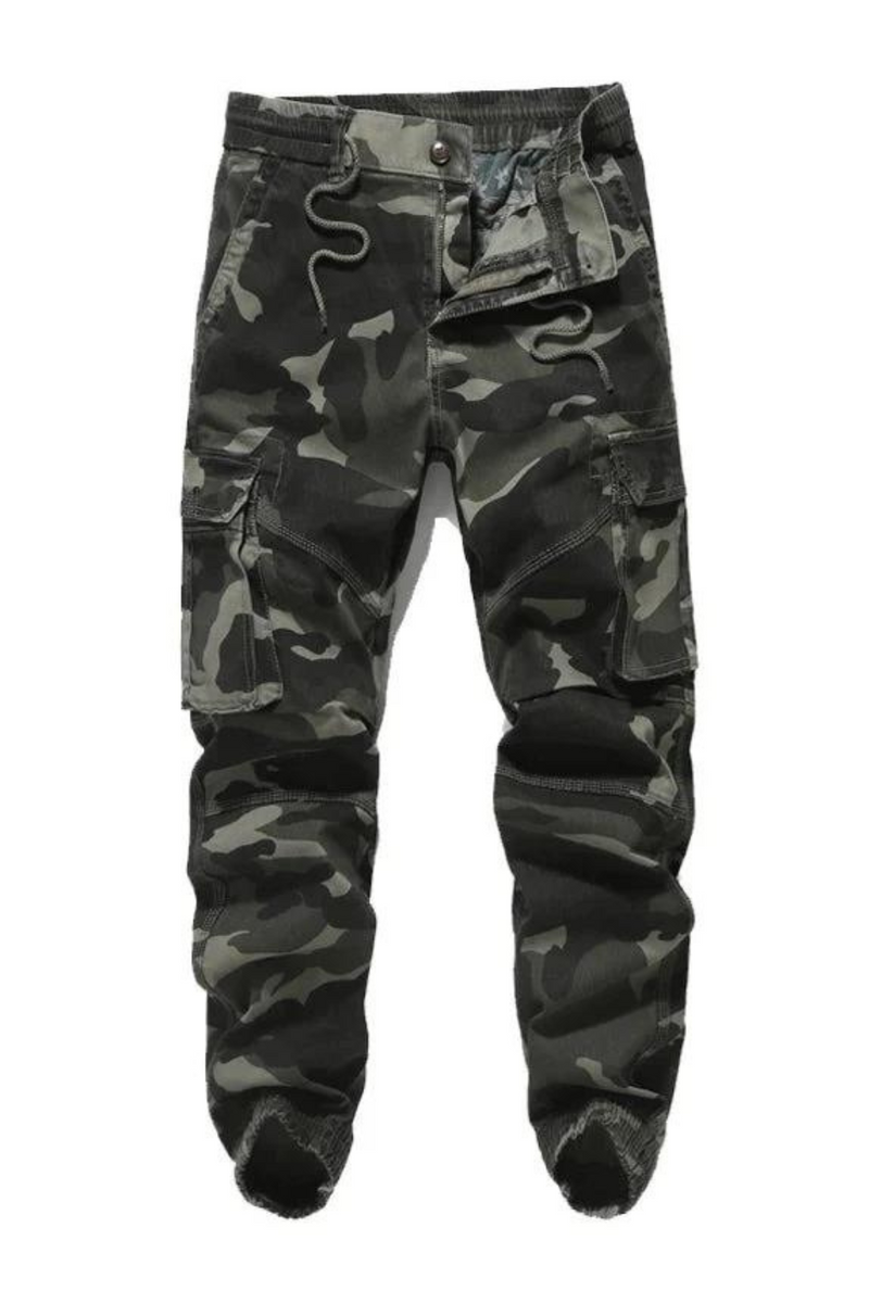 Men Cargo Pants Black Pocket Camouflage Pants Tactical Trousers