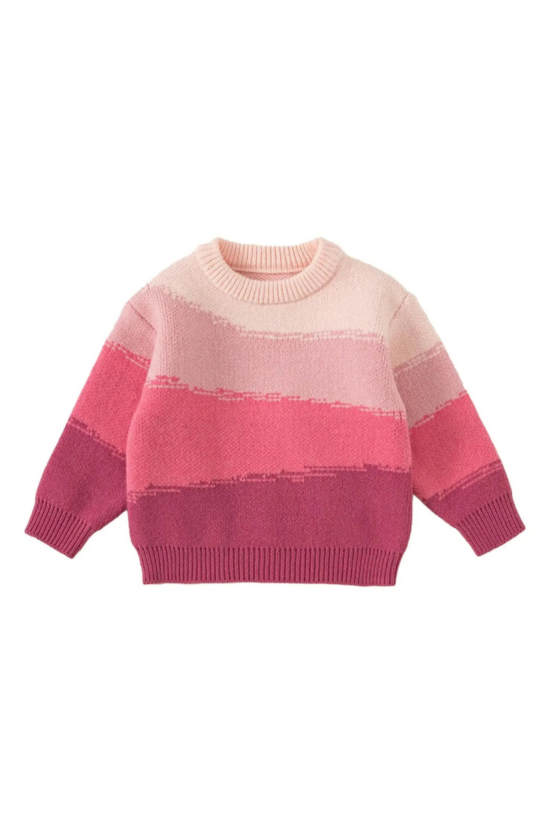 Kids Sweater Block Pullover Knitted Sweaters Tops Casual Wear Clothes Fall Winter Outfits