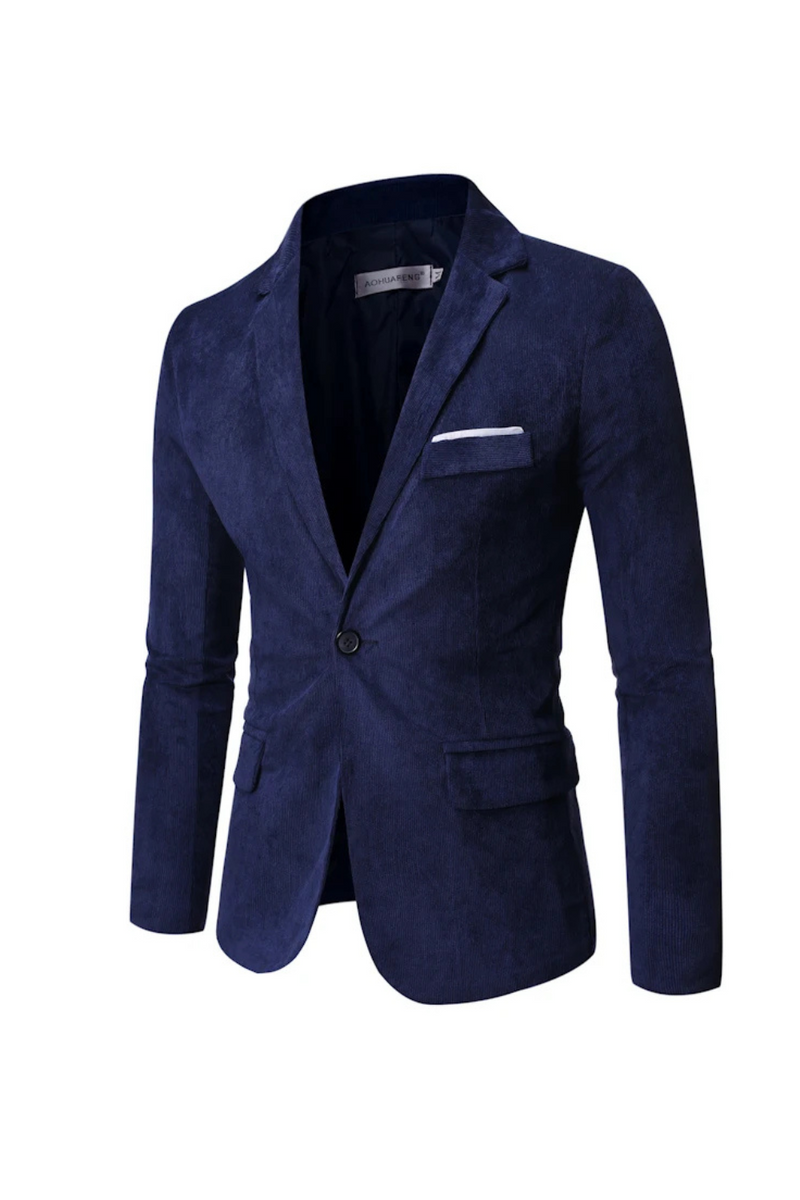 Men's Corduroy Casual Business Suit Coat Male Dress Blazers Jacket