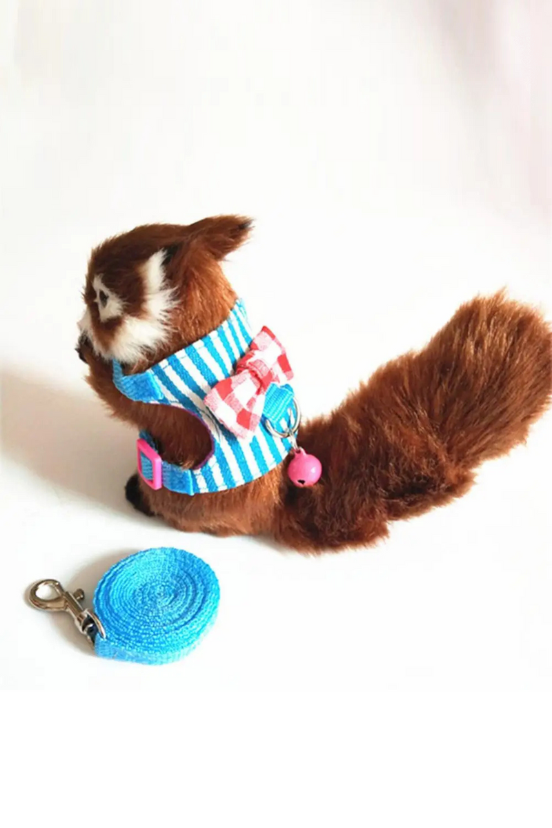 Hamster Small Pet Harness Rabbit Bowtie Striped Rope baby ferrets pet rats Bowknot Chest Strap