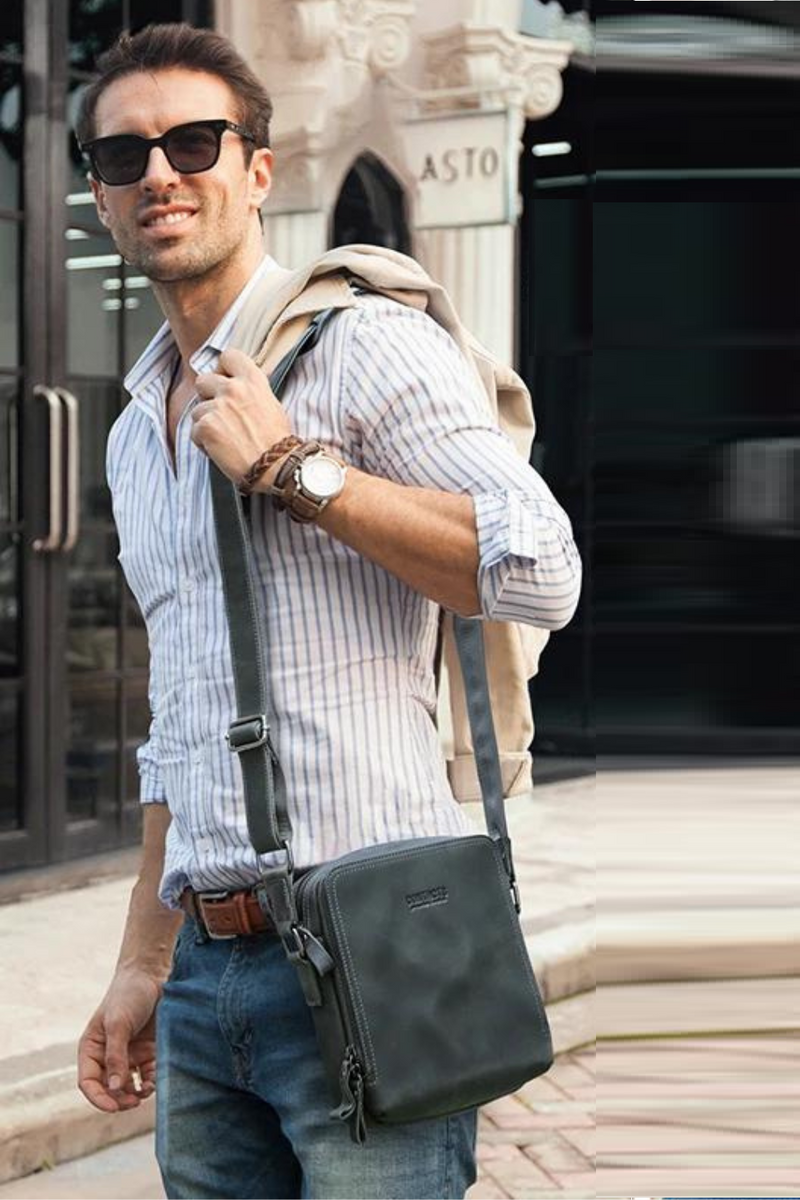 Vintage Men's Messenger Bag Genuine Leather Shoulder Bags Design Male Bag