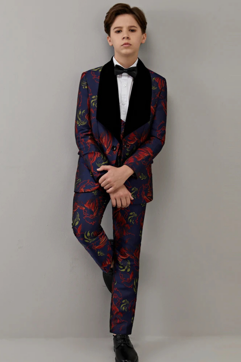 Formal Dress Suit Set Handsome Boy Wedding Blazer Vest Pants Bowtie Outfit