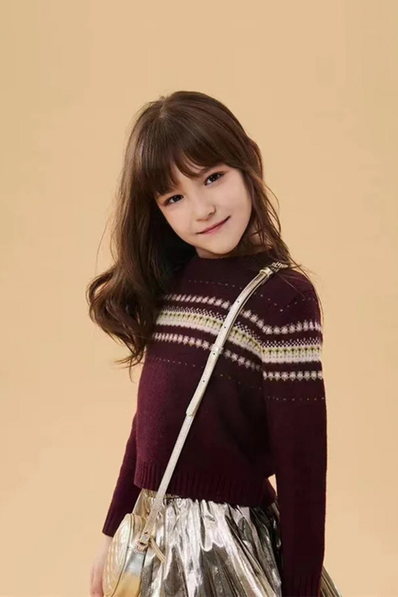 Pullover Sweater Girls Christmas Knitwear Clothes Kids Wool Sweater