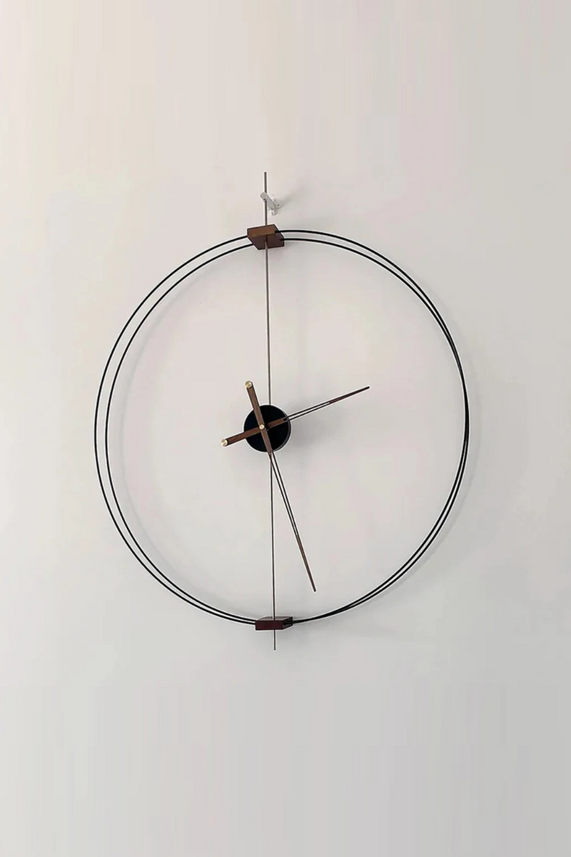 Minimalist Wall Clock Creative Luxury Art Clocks Solid Wood Pointer Wall Clock Silent Movement Clocks