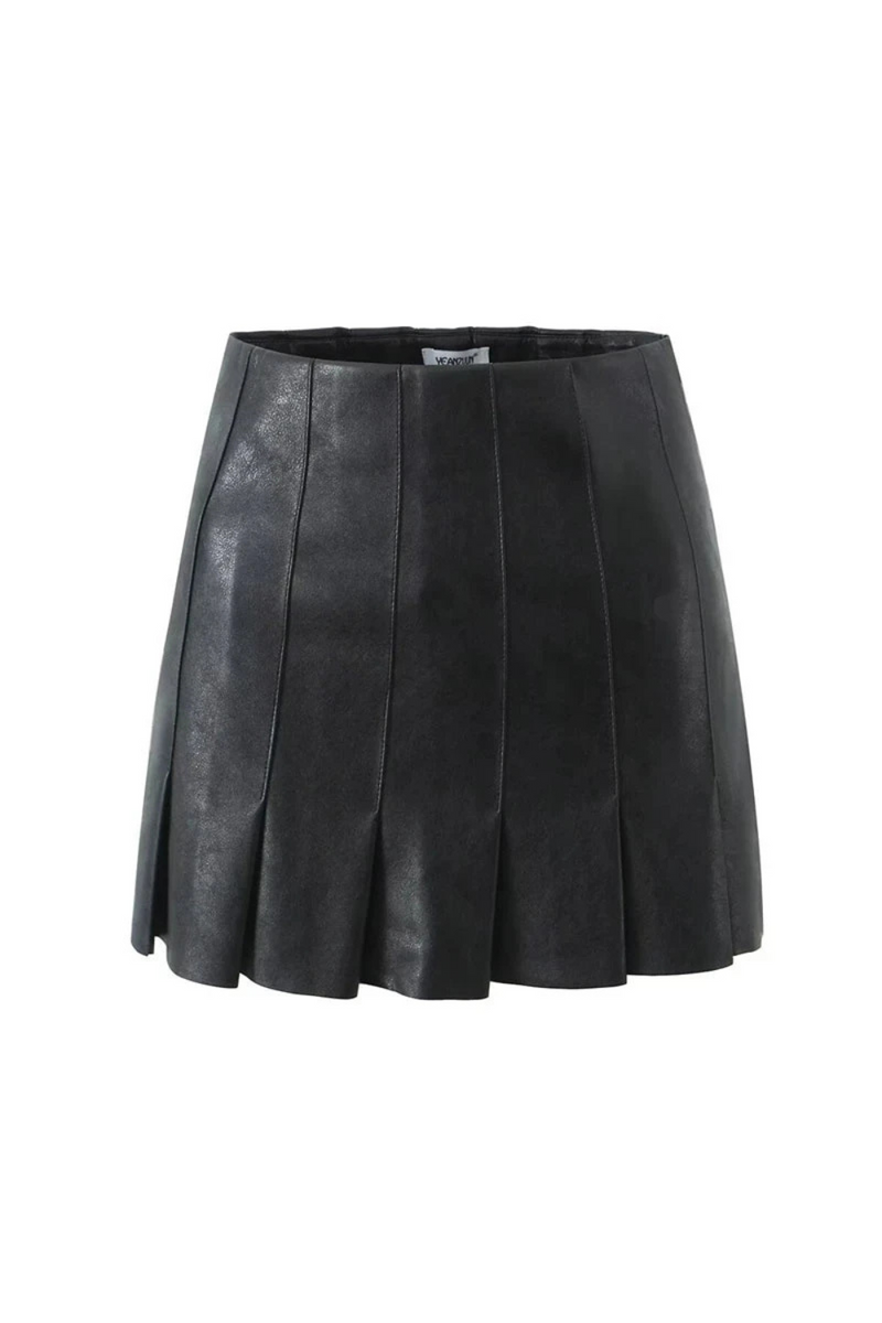 Autumn Winter  Women's Pleated Skirt Retro Side Zipper Mini Skirt