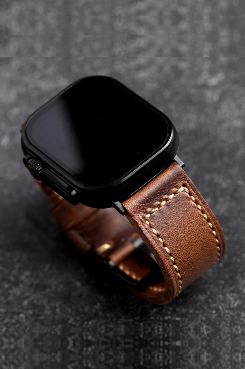 Handmade Grease Leather Strap for Apple Watch Men's Vintage Style Bracelet Thickened Men's Bracelet