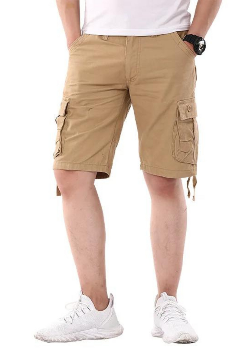 Summer Men Cargo Shorts Pocket Knee Length Casual Shorts Men Cotton Outdoor Short Pants