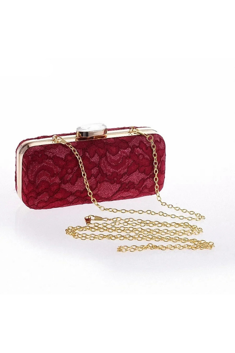 Lady Lace Evening Bags Women Wedding Party Dinner Handbags Metal  Bridal Box Clutches Shoulder Bag