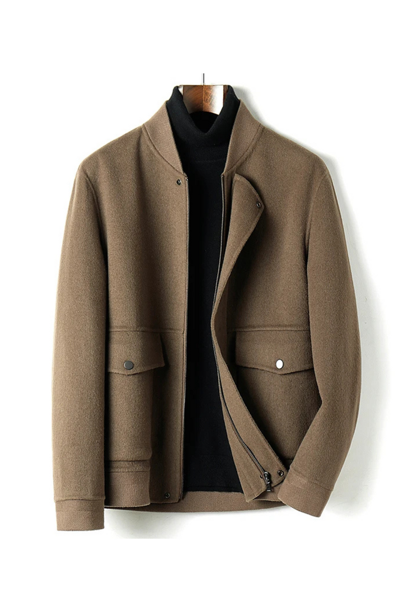 Double-sided Wool Coat Men's Standing Collar Pure Wool Jacket Men Autumn Winter Coats