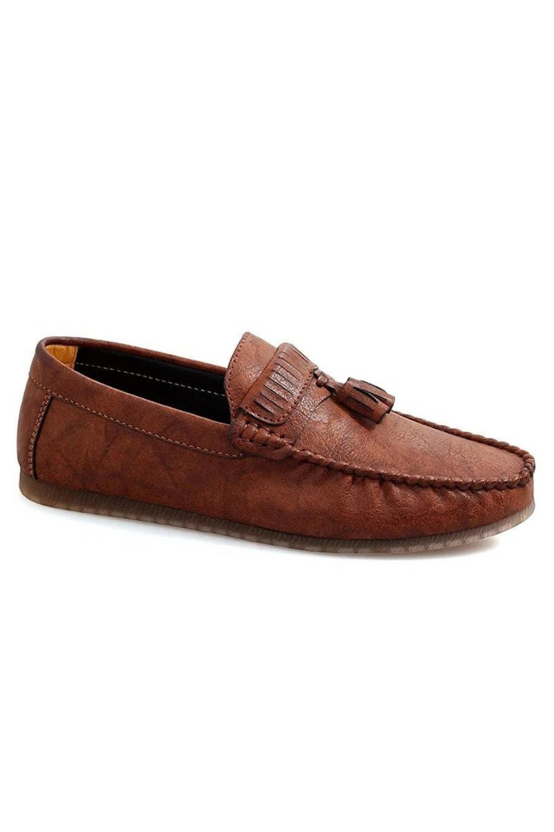 Leather Men Loafers Men Shoes Handmade Tassel Man Shoes Slip on Flat