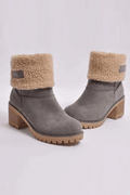 Women Boots Female Winter Shoes Woman Fur Warm Snow Boots Square Heels Ankle Boots