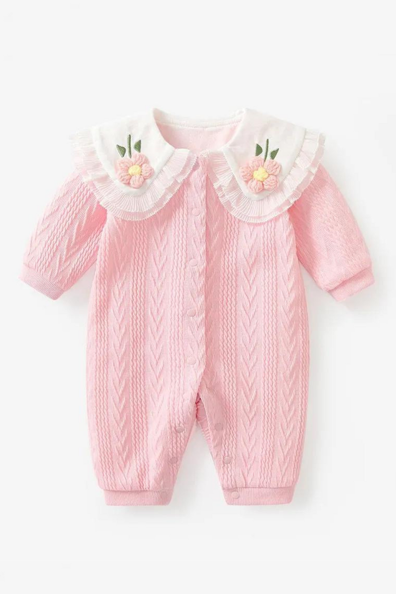 Infant Rompers Embroidery Girls Clothes Long Sleeve Newborn One-Piece Jumpsuit Baby Outerwear 0-2Y