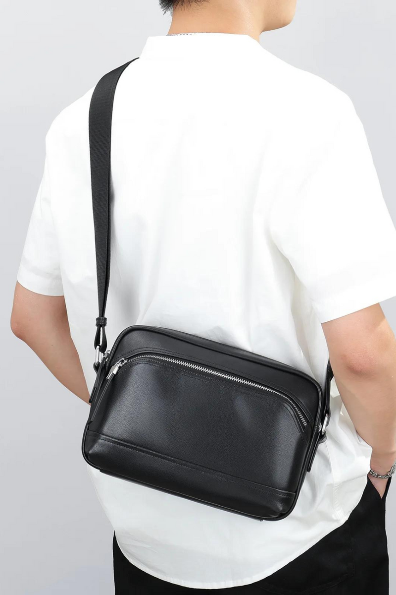 Leather Cross Men's Bag Top Layer Shoulder Bag Personality Shoulder Purses And Handbags