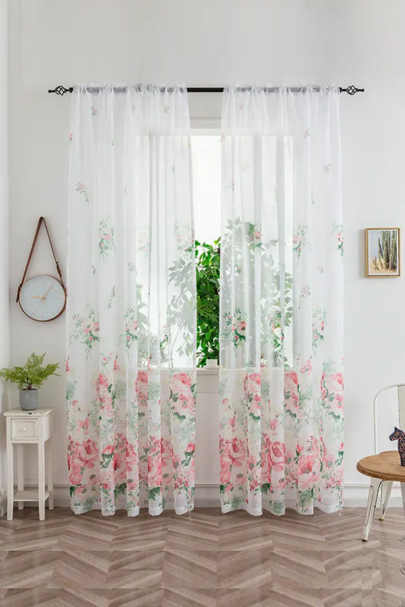 Curtain Gauze Yarn Tulle Curtains for Living Dining Room Bedroom Light-transmitting Decorative