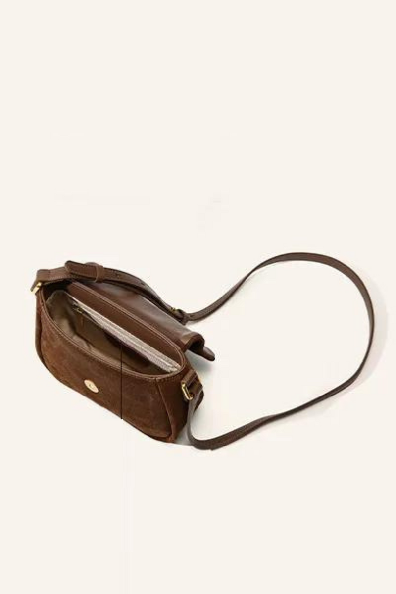 Chic Elegant Style Small Flap Bag Coffee Matte Women Crossbody Bag Retro Lady Shoulder Bag