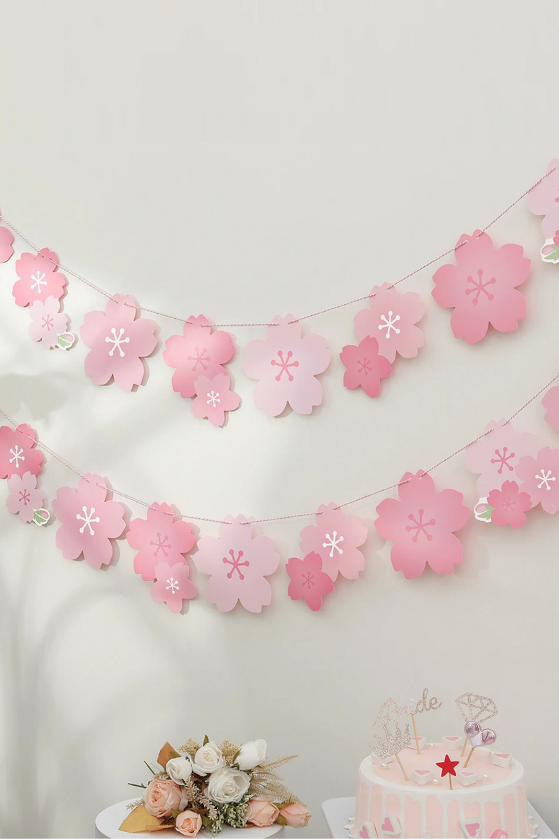 1PC Cherry Blossom Pink Flag Party Decoration Room Wall Layout