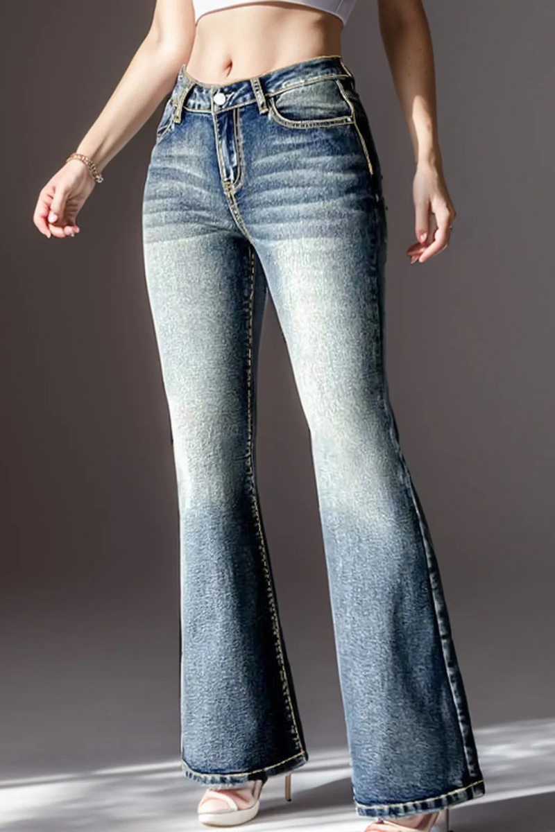 Flare Jeans Women Skinny High Waist Denim Pants Denim Trousers Retro