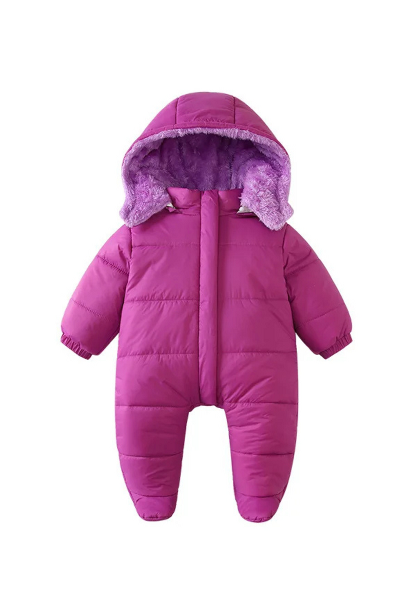 Autumn Winter Baby Girl Hooded Coat Thickened Jumpsuit Newborn Warm Rompers