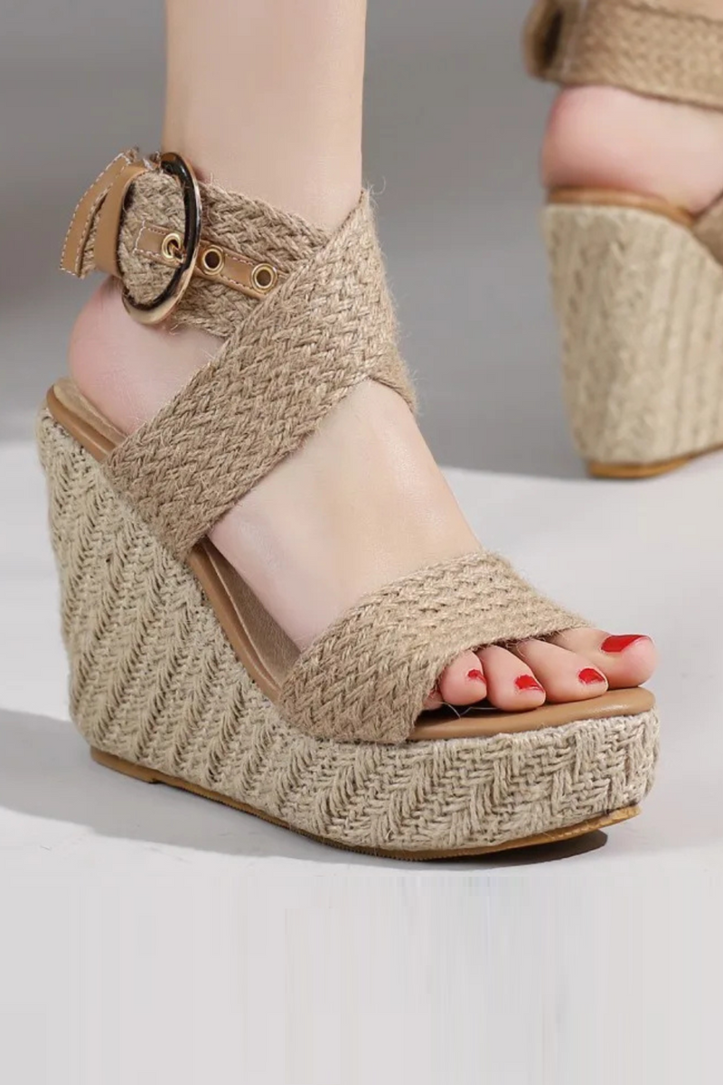 Summer Wedge Shoes For Women Sandals Platform Wedges Knitted Gladiator Flip Flops