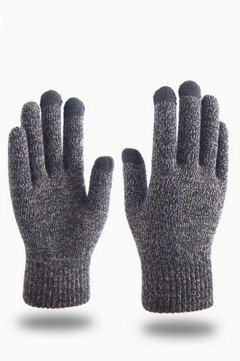 Winter Men Women Acrylic Knit Mitten Elastic Wrist Full Finger Inside Brushed Warm Touch Screen Driving Glove