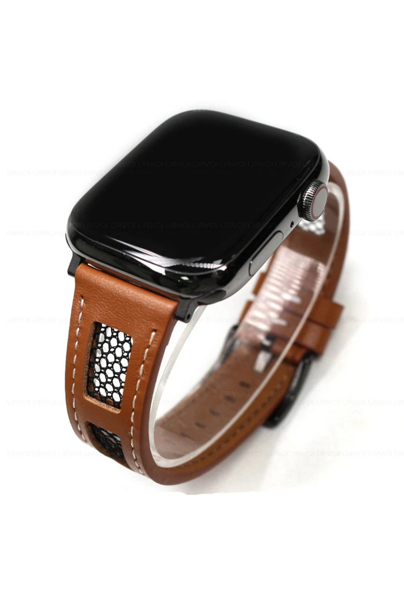 Apple Watch Series 9 876 SE 54 Leather Strap for iWatch breathable mesh wristband summer